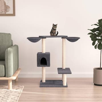 vidaXL Kattenmeubel met krabpalen 82 cm donkergrijs, Verzenden, Nieuw