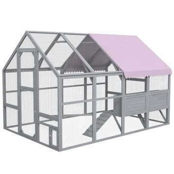 TRUUSK Kippenhok met Vrijloopren - 280 x 185,5 x 188 cm - Me, Verzenden, Nieuw