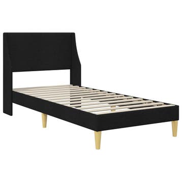 vidaXL Bedframe 202 x 84 x 96 cm aansluitplaat, Verzenden, Nieuw, Zwart, Stof