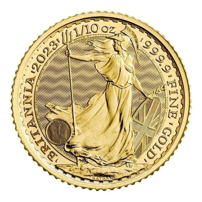 Verenigd Koninkrijk. 10 Pounds 2023 1/10 oz £10 GBP UK Gold, Postzegels en Munten, Edelmetalen en Baren