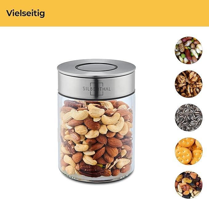 Glazen voorraadpot 1,0 liter Silberthal, Huis en Inrichting, Overige Huis en Inrichting, Ophalen of Verzenden