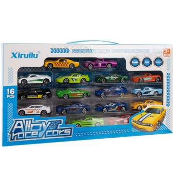 Ruhhy Set van 16 metalen raceauto’s voor kinderen – duur, Ophalen of Verzenden, Nieuw