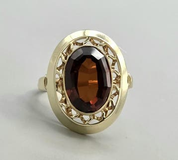 Vintage en Antieke Gouden ringen met Edelstenen en Diamant., Ophalen, Goud, Ring, Met edelsteen
