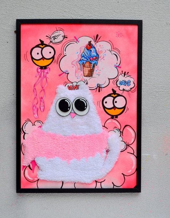 Patrycja Mroczkowska - Big Fat Big Fat Shaggy Cat Wants to, Antiek en Kunst, Kunst | Designobjecten