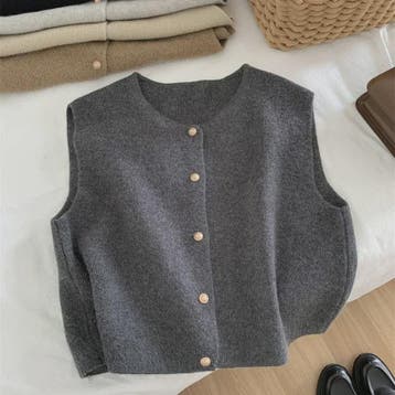 Elegante Gebreide Vest Dames - Mouwloos Vest met Knopen, Verzenden, Nieuw