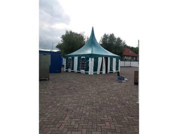 professionele pagode tent constructie Afm 6 bij 6 m verhuur, Ophalen of Verzenden, Gebruikt