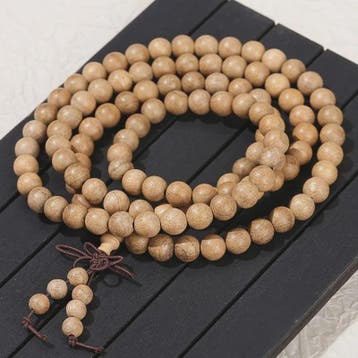Natuurlijke Sandelhout Mala Armband - Gouden Zijde Boeddha K, Verzenden, Nieuw