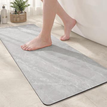 Badmat Antislip 43x110cm | Retourdeal 39% Korting, Ophalen of Verzenden, Zo goed als nieuw, Grijs, Badmat