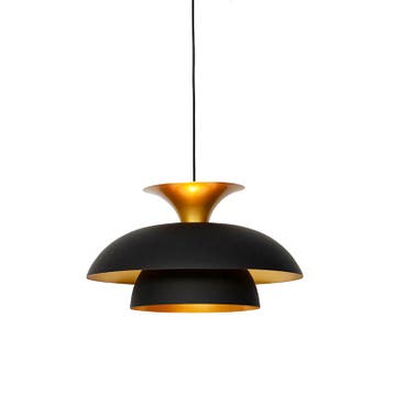 Smart hanglamp zwart met goud incl. Wifi G95 - Titus, Verzenden, Nieuw, Modern