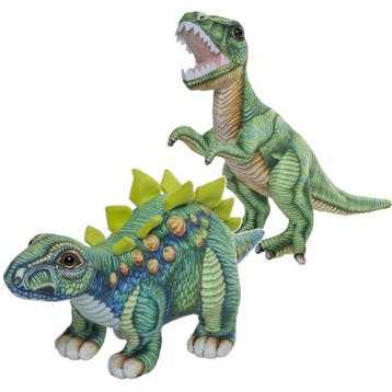 Dino knuffels set - pluche - T-Rex en Stegosaurus - 30 cm, Kinderen en Baby's, Speelgoed | Knuffels en Pluche, Verzenden, Nieuw