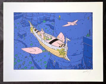 Moebius - 1 Silkscreen - Le Vaisseau Volant - 1985, Nieuw
