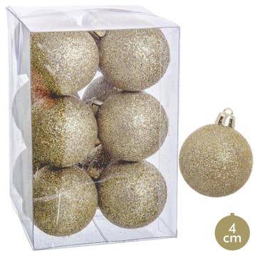 Kerstballen set 12 stuks Goud Ø 4 cm, Diversen, Kerst, Ophalen of Verzenden, Nieuw