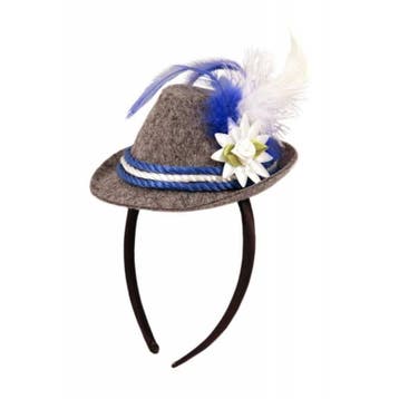 Tiara mini hoedje blauw oktoberfest, Ophalen of Verzenden, Nieuw