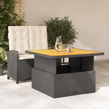 vidaXL 2-delige Tuinset met kussens poly rattan zwart, Verzenden, Nieuw, 2 zitplaatsen, Tuinset