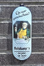 Emaille Deurpostje Hulstkamp's oude genever, Verzamelen, Merken en Reclamevoorwerpen, Verzenden, Nieuw