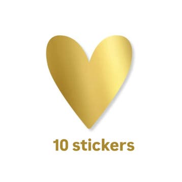10 sticker goudfolie hartje - Liefde - valentijn (Stickers), Ophalen of Verzenden, Nieuw, Sticker