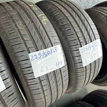 2 x Pirelli P7 225-50-18 17A RFT Zomerbanden 6,5mm, 18 inch, Gebruikt, Ophalen of Verzenden, Band(en)