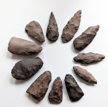 Paleolithisch Steen Hand axe, set van 11