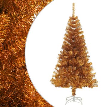 vidaXL Kunstkerstboom met standaard 150 cm PET goudkleurig, Verzenden, Nieuw