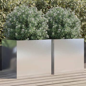 vidaXL Plantenbakken 2 st 49x47x46 cm roestvrij staal, Verzenden, Nieuw, Metaal