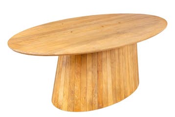 Eettafel ART DECO 220cm ovaal blad mangohout natuurlijk, Ophalen of Verzenden, Nieuw