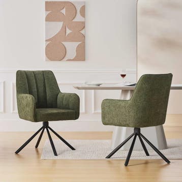 Draaibare Stoffen Eetkamerstoel met Metalen Poten - Set van, Huis en Inrichting, Stoelen, Verzenden, Nieuw