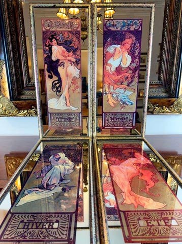Alphonse Mucha (après) - Wandspiegel (4)- De Vier