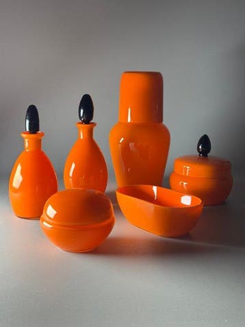 Art Deco Toiletset (6) - Bohemian glass - Kristal - Art Deco