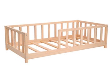 Kukka 80 x 160 cm Naturel Houten Vloerbed, Kinderen en Baby's, Kinderkamer | Complete kinderkamers, Verzenden, Nieuw
