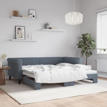 vidaXL Slaapbank met onderschuifbed 90x190 cm fluweel, Huis en Inrichting, 90 cm, Eenpersoons, Verzenden, Nieuw