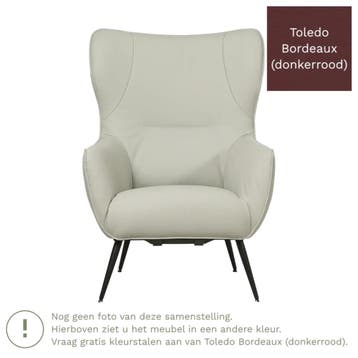 Leren fauteuil Flair - Toledo Bordeaux (donkerrood), Huis en Inrichting, Eigentijds, Modern, Retro, Romantisch, Nieuw, Ophalen of Verzenden