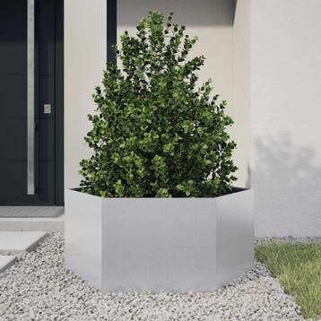 vidaXL Plantenbak zeshoek 104x90x45 cm gegalvaniseerd staal, Verzenden, Nieuw, Metaal, 60 tot 100 cm