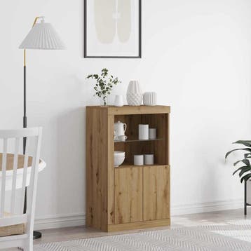 vidaXL LED Sideboard 60,5 x 37 x 100 cm Bewerkt hout Artisan, Verzenden, Nieuw