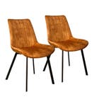 2dekans | Meubel31 Riva Eetkamerstoel - Gold - Set van 2 -, Huis en Inrichting, Stoelen, Ophalen of Verzenden, Zo goed als nieuw
