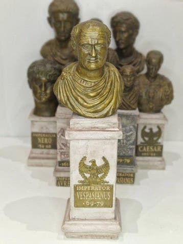 Buste, IMPERATOR VESPASIANUS - 33 cm - Brons, Polymeer