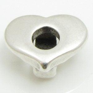 1x DQ metaal schuiver hart ca. 12 x 10 x 5mm Ø5 x 2,5mm a.., Ophalen of Verzenden, Nieuw, Kraal