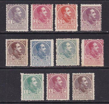 Spaans-Guinea 1919 - Alfonso XIII - Guinea - Onvolledige, Postzegels en Munten, Gestempeld