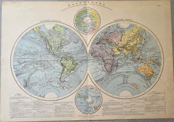 Frankrijk - Wereldkoloniën; Belin - Paris - Mappemonde, Boeken, Atlassen en Landkaarten, Nieuw