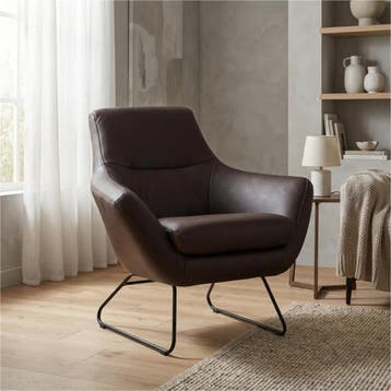 Leren fauteuil Fame - Rancho Brown (bruin), Nieuw, Ophalen of Verzenden, 75 tot 100 cm, Industrieel, Modern