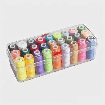 Set Naaigaren Polyester 27 Kleuren met Transparante Opbergdo, Verzenden, Nieuw