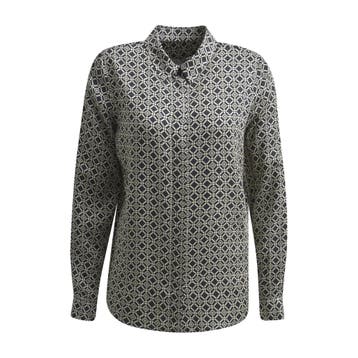 Milano Italy • zwarte blouse met motief • 36, Verzenden, Zwart, Maat 36 (S), Milano Italy