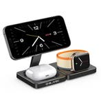 Blavec - Draadloze oplader met Magsafe 3-in-1 - Zwart, Telecommunicatie, Mobiele telefoons | Telefoon-opladers, Verzenden, Nieuw