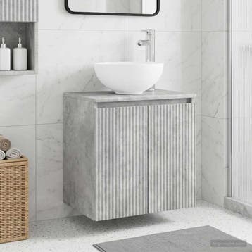 vidaXL Wandgemonteerde wastafelmeubel Betongrijs 49,5 x 41 x, Verzenden, Nieuw