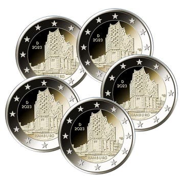 Duitsland 2 Euro Set Hamburg 2023, Postzegels en Munten, Munten | Europa | Euromunten, Verzenden