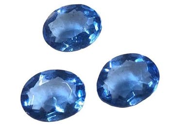2 x DQ Octagon Glas cabochon 10 x 8mm Saffier, Ophalen of Verzenden, Nieuw, Overige typen