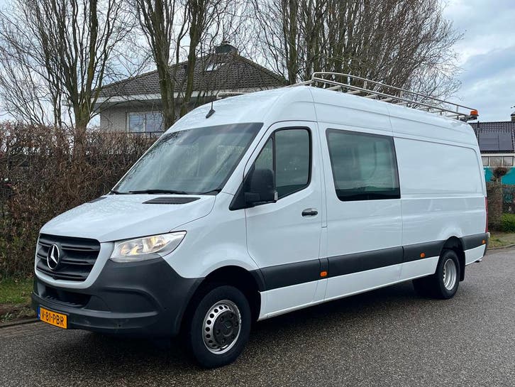 Zakelijke Lease |  Mercedes-Benz Sprinter 516 L3H2 Dubbel ca, Auto's, Bestelauto's, Lease, Zwart, Handgeschakeld, Wit, Mercedes-Benz