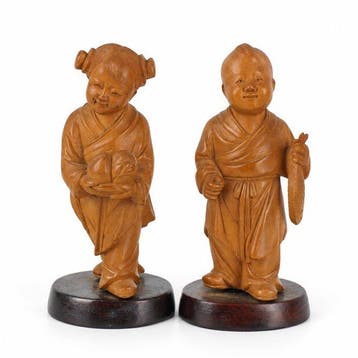Figuur - Huangyang Wood / buxushout - China - Qing Dynastie