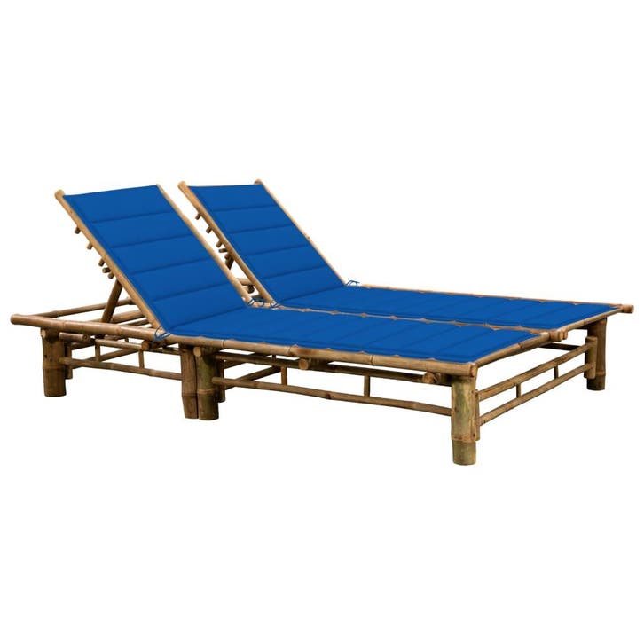 vidaXL Ligbed 2-persoons met kussens bamboe, Tuin en Terras, Ligbedden, Nieuw, Verzenden