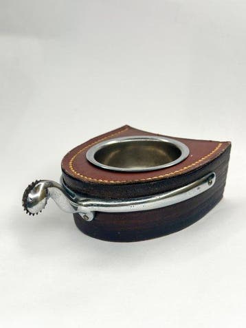 Hermès - Asbak - Leder, Hout, Verzilverd, Metaal - Zeldzaam