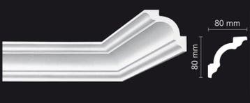 Kroonlijst Nomastyl A1+ (80 x 80 mm), lengte 2 m, Ophalen of Verzenden, Nieuw